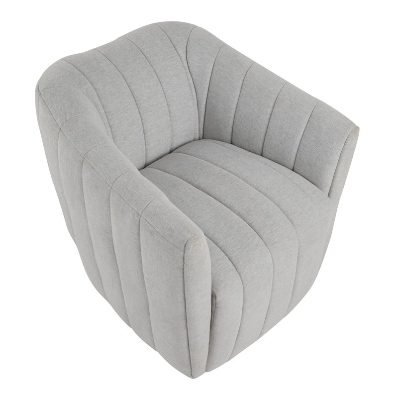 Finley Upholstered Swivel Accent Chair, Light Gray