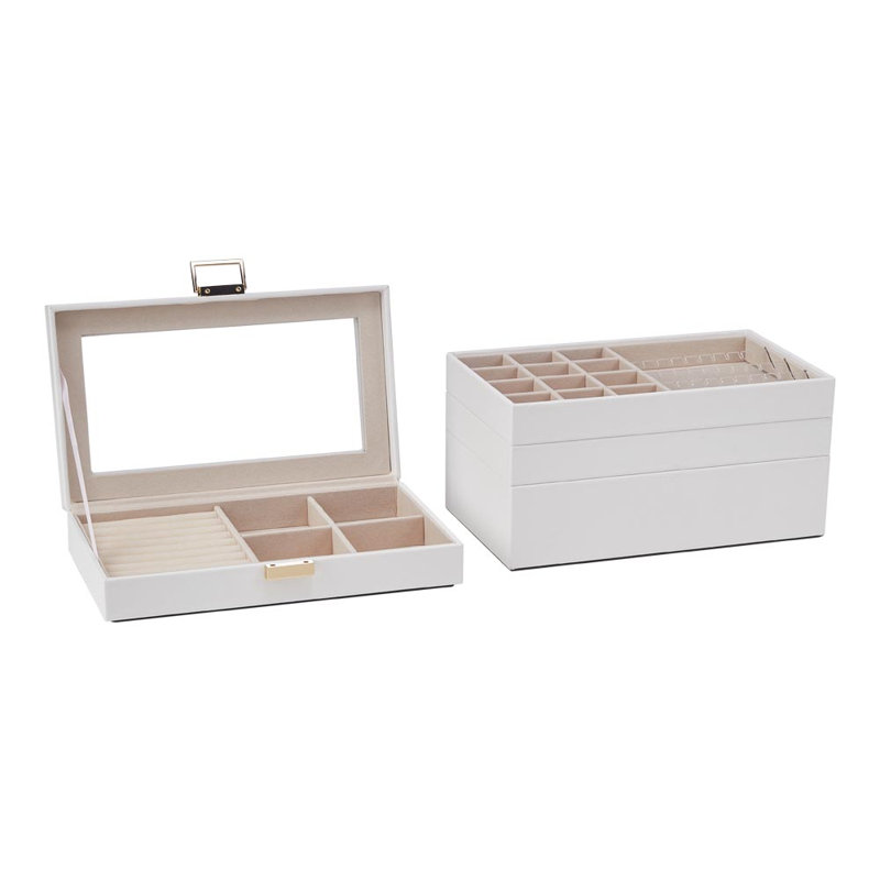 PU Leather Jewellery Box +, White