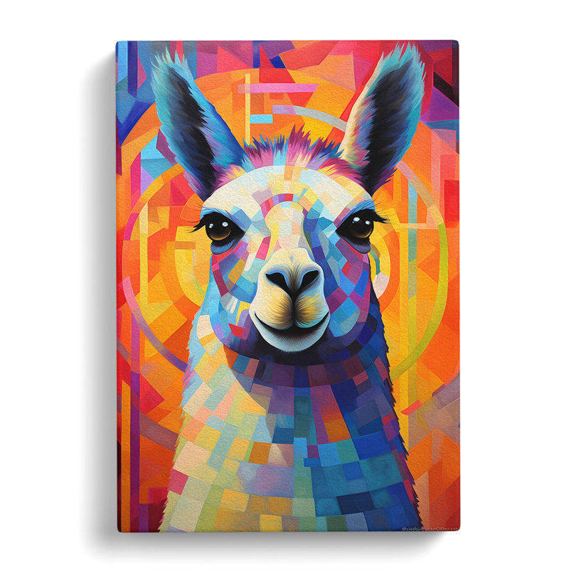 Llama Constructivism No.3 - Wrapped Canvas, 50cm H x 35cm W x 3cm D