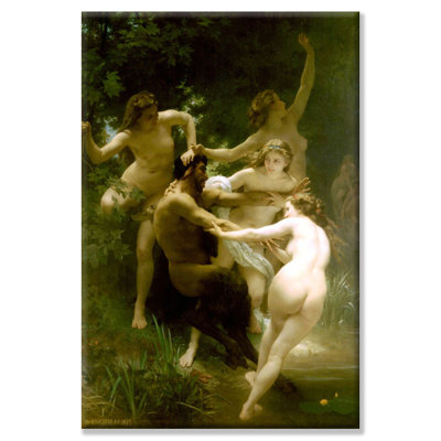«Nymphs and Satyr» par William-Adolphe Bouguereau, reproduction d'art sur toile tendue