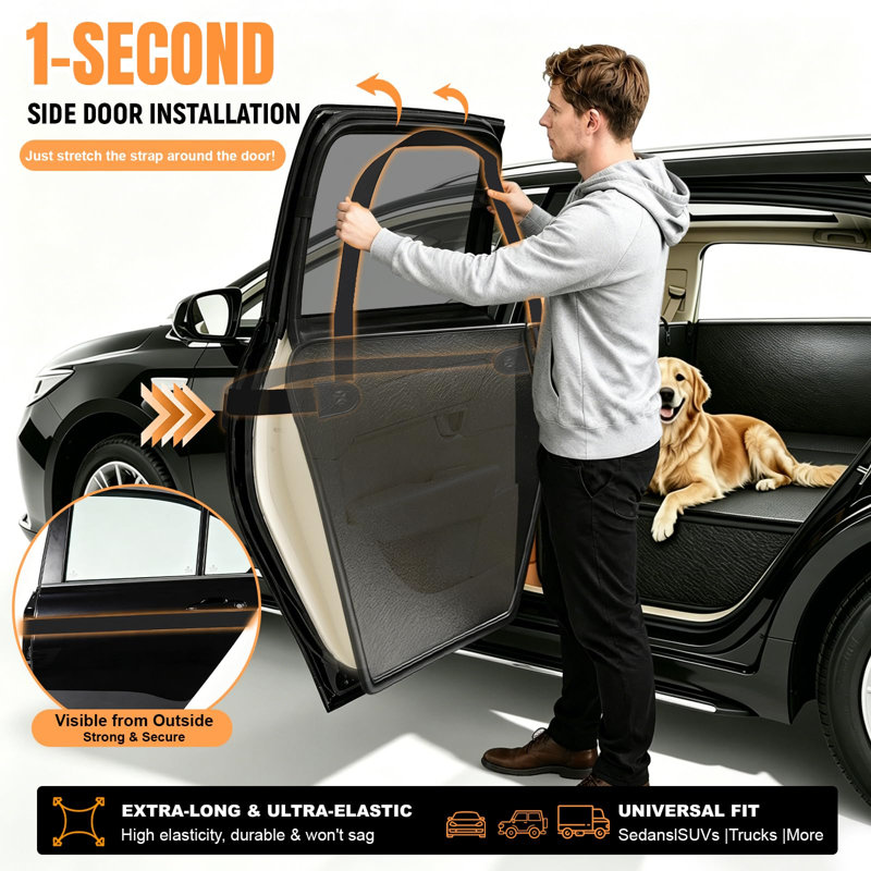 Dog Car Seat Cover for Back Seat Larger,Waterproof PU Leather Hard Bottom Car Seat Cover for Dogs,Non-slip Backseat Dog Cover with Upgraded Door Protection Flap,Dog Hammock for Full Size Truck 55×30in