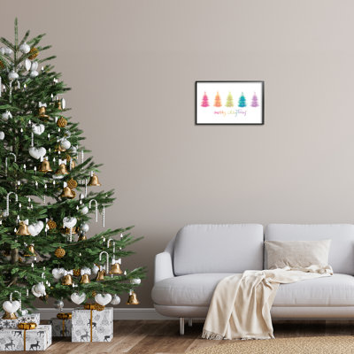 Rainbow Christmas Trees, art de la giclée encadrée par House Fenway