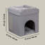 Habitation pour chat empilable en forme de cube, maisonnette pour chat d'intérieur avec grattoir, cachette pour chat pliable, 1 étage