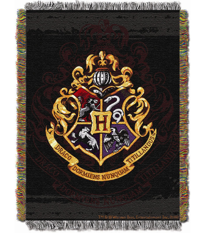 Warner Bros. Harry Potter Entertainment Woven Tapestry Throw Blanket, Hogwarts Decor Wizarding World Magic Decor, 48x60