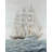 Ship by a cloudy day - Waves White Canvas Home Decor