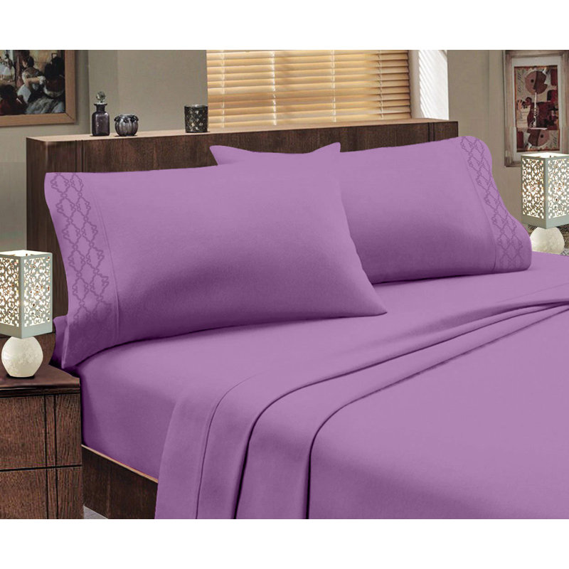 Microfiber Sheet Set, Purple, Queen