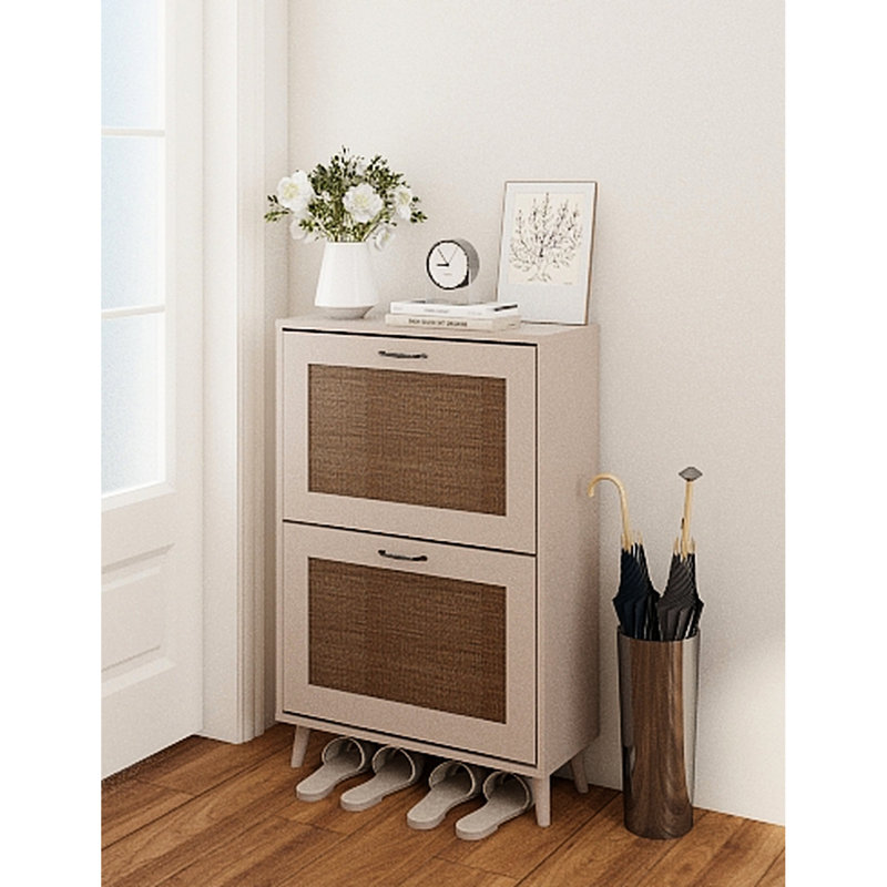 2 rangements de chaussures d'entrée - capacité maximale, peut contenir 12 paires, facile d'accès, bois d'ingénierie gris antique, support de 9,4 po de largeur, stable et spacieux