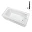 Baignoire en alcôve en acrylique blanc brillant avec drain extérieur 66 po x 32 po Streamline-101699571
