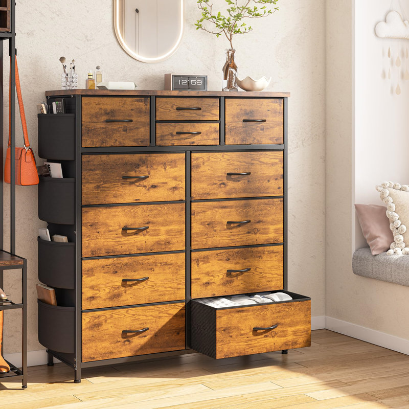 98 cm W Chest of 12 Drawers, Brown
