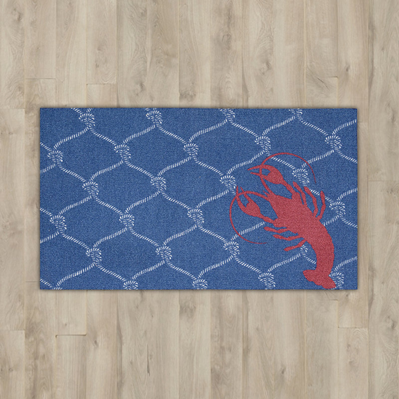 Tapis à surface marine/rouge "homard" Orton