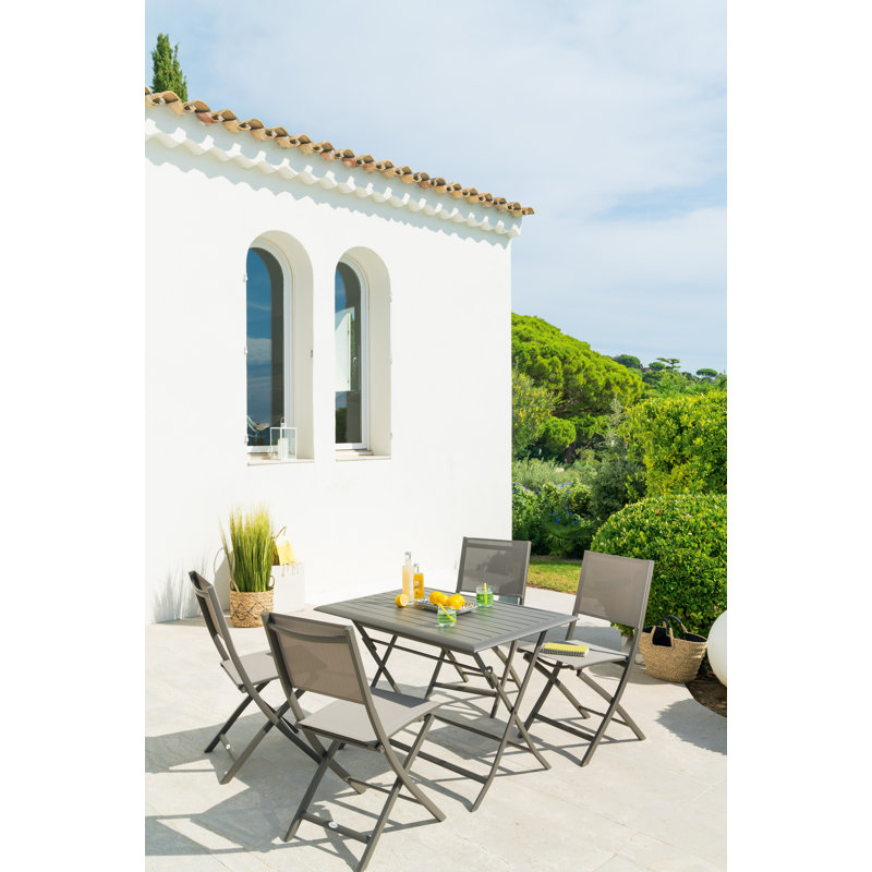 Telemanus Rectangular Outdoor Bistro Table, 71cm H x 71cm W x 110cm D, Yellow