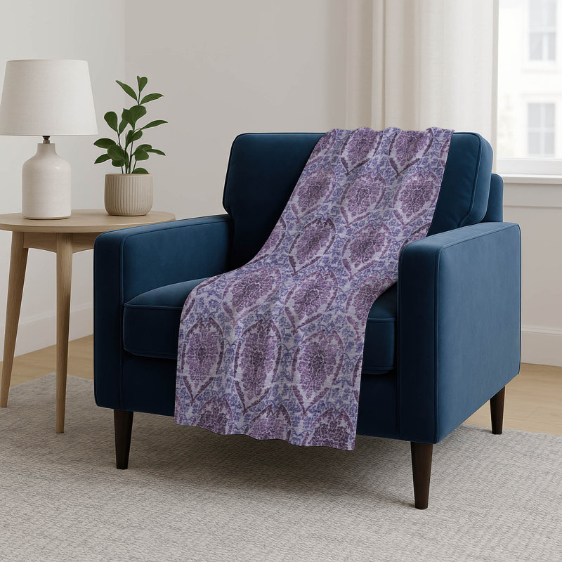 Jeté en médaillon Addison Sherpa ASB811, Aubergine