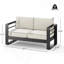 Causeuse, finition noire avec coussin beige