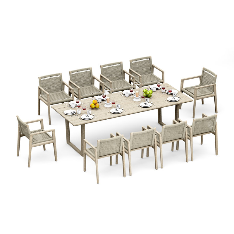 SemaWT Outdoor 11 - Piece Teak Dining Set