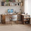 Bureaux rectangulaires en bois massif brun clair-107997180-107997178