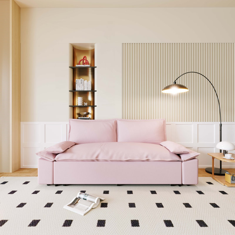 Pull Out Sofa Bed, Pink