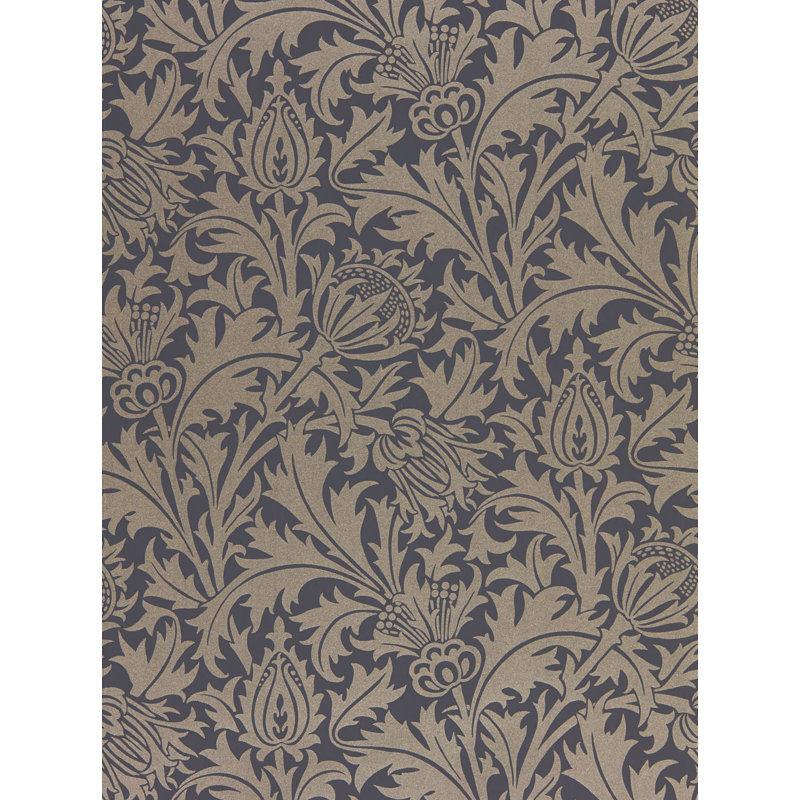 Pure Thistle Wallpaper, Black Ink