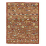 Rug & Kilim’S Swedish Rug In Brown With Figural Geometric Patterns