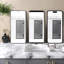 Meuble-lavabo mural compact avec lavabo en céramique, blanc brillant et verre gris