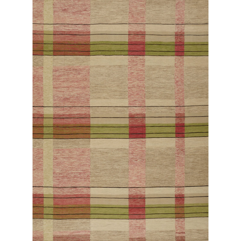 Plaid Area Rug in Brown/Red