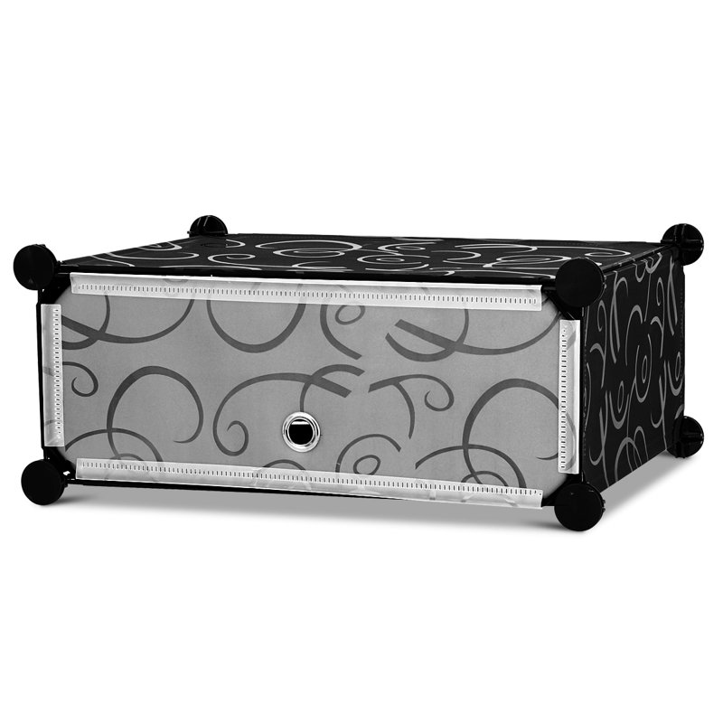Jessica 24 Pair Stackable Shoe Storage Cabinet, Black