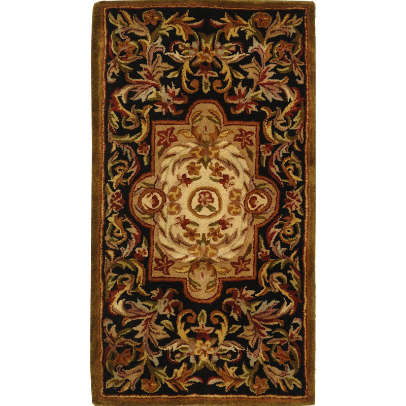 Tapis oriental en laine touffeté à la main Alg, Rectangle 2 pi 3 po x 4 pi