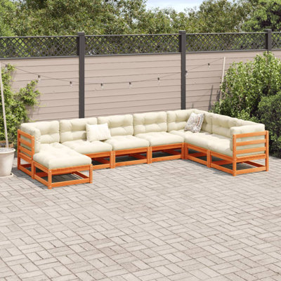 Brayden Studio 8 Piece Garden Sofa Set Solid Wood 
