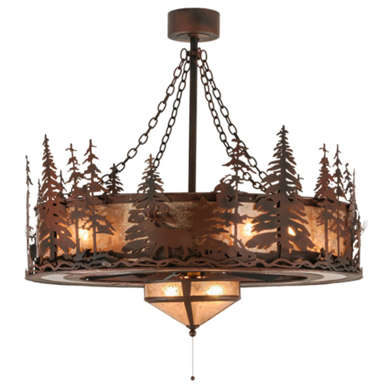 Elk At Dusk Downrod Ceiling Fan