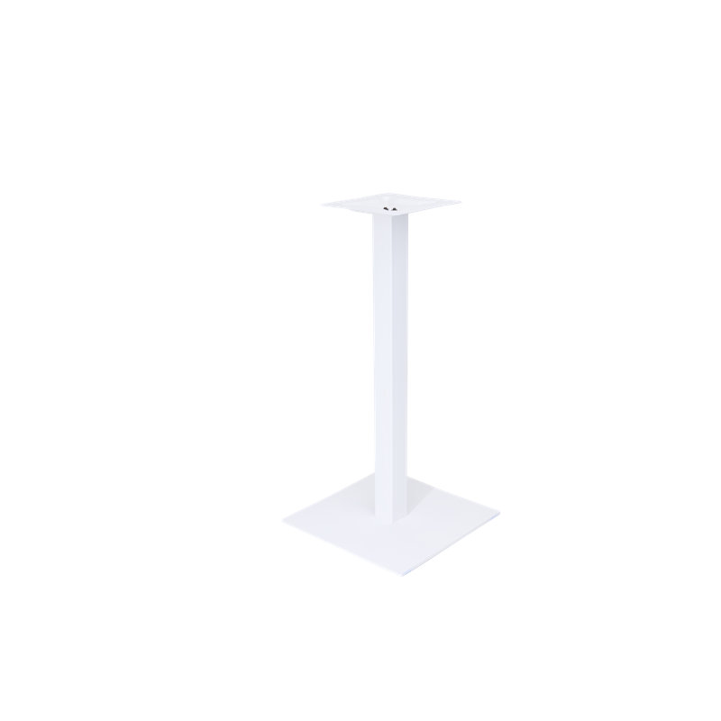 White Powder-Coated Steel Square Dining Table Base, 20"