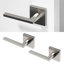 Faux levier de porte simple Quadra de conception moderne dissimulée (pour placard, garde-manger ou couloir) - Style minimaliste élégant en nickel brossé-114645791