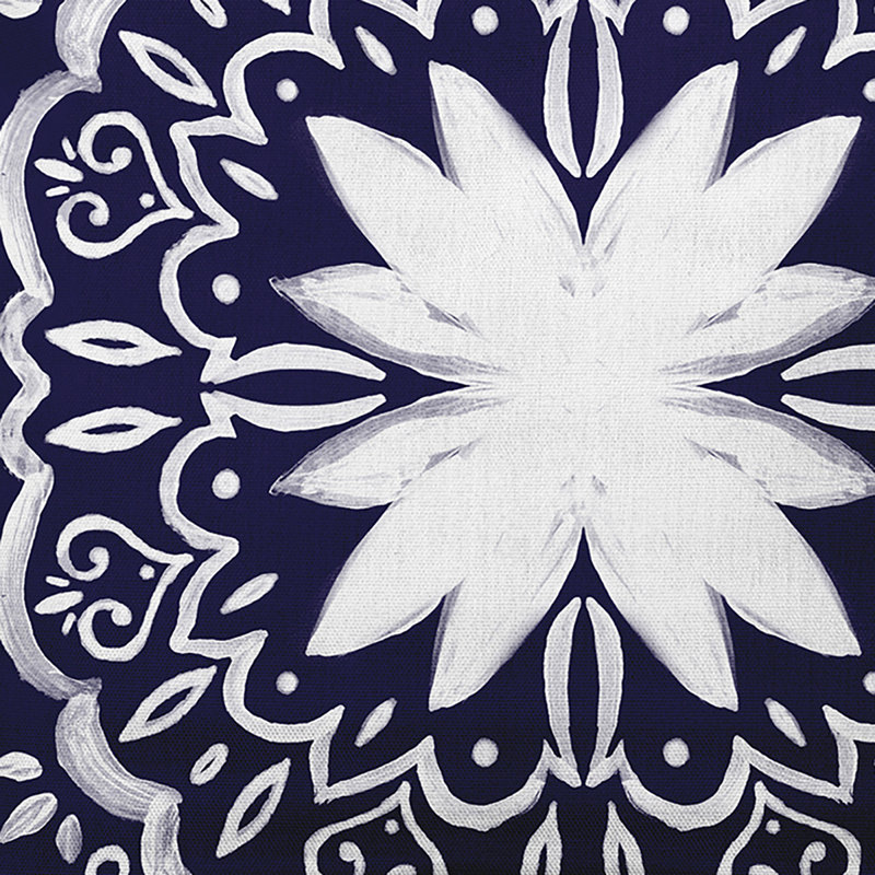 Coussin Cuban Flare, Bleu marine, 16 po x 16 po