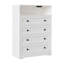 Commode 4 tiroirs de 45,2 po de hauteur avec tablette à DEL et station de charge, coffre de rangement en bois-1328689963