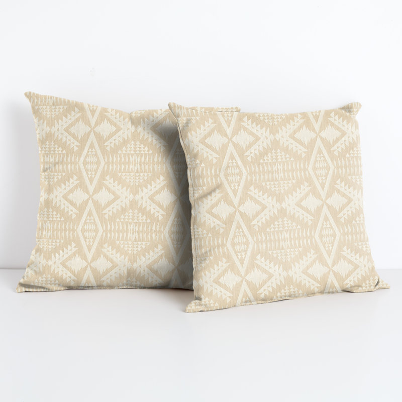 Coussin Sunbrella, H 18 po x l 18 po, Ivoire / brun clair