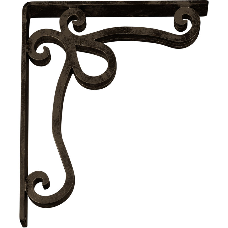 Support en fer forgé Orleans, Laiton antique, H 12 po x l 2 po x P 10 po