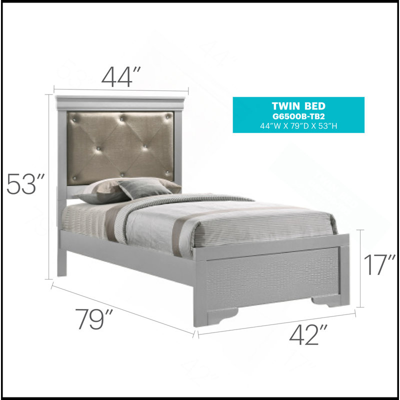 Elegant Twin Bed, Champagne