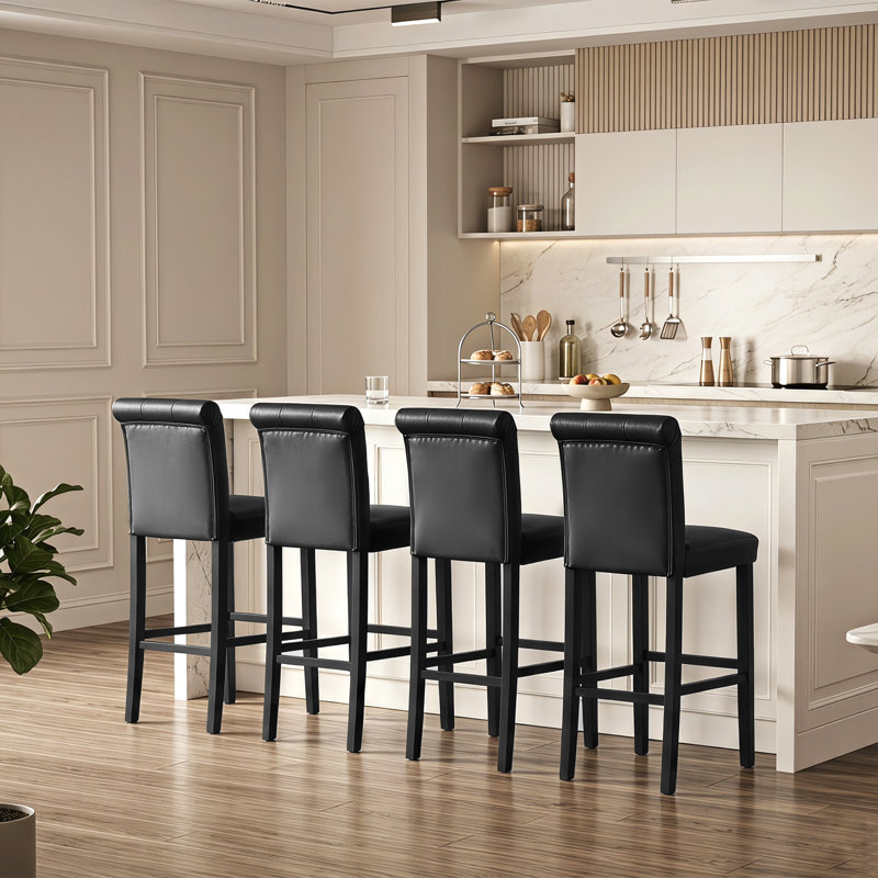 Tabouret de bar 28,5 po Alayna, Black PU