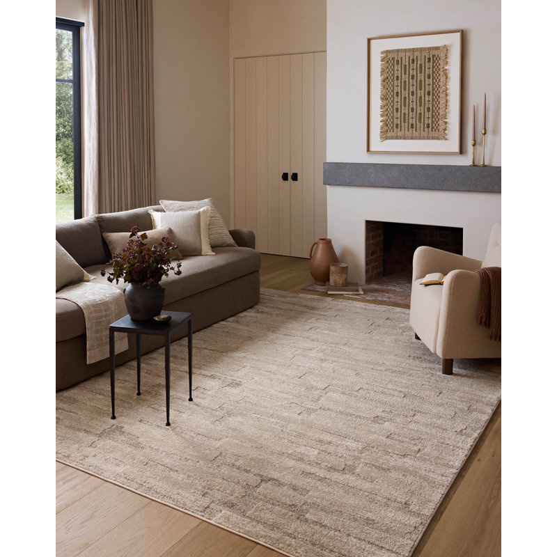 Amber Lewis x Loloi Monty  Taupe / Beige Area Rug, Rectangle 5'3" x 7'6"