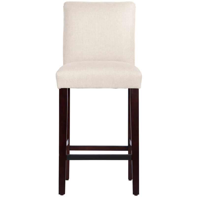 Hadrien Bar & Counter Stool, Bar Stool (31” Seat Height), Classic Talc Linen, Espresso