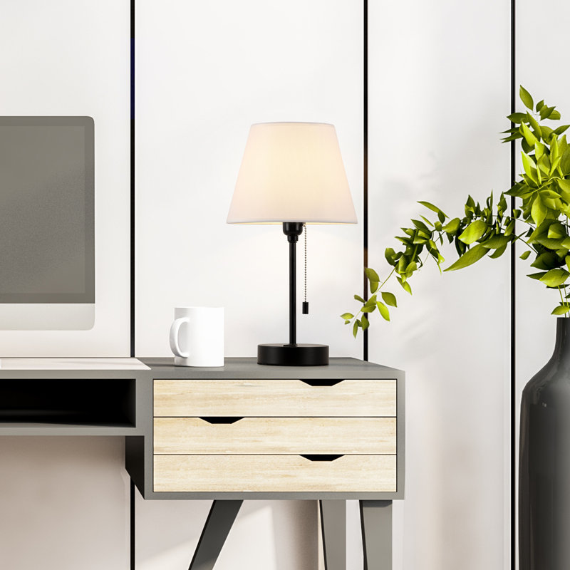 Badamo Metal USB Table Lamp, Beige