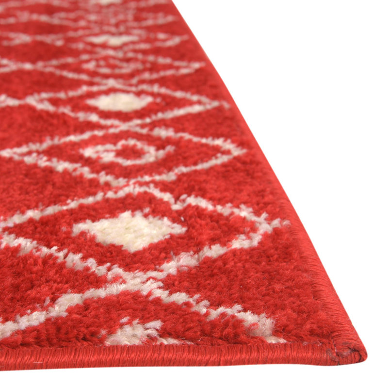 Somerville Geometric Indoor Rug, Rectangle 9' x 12', Red