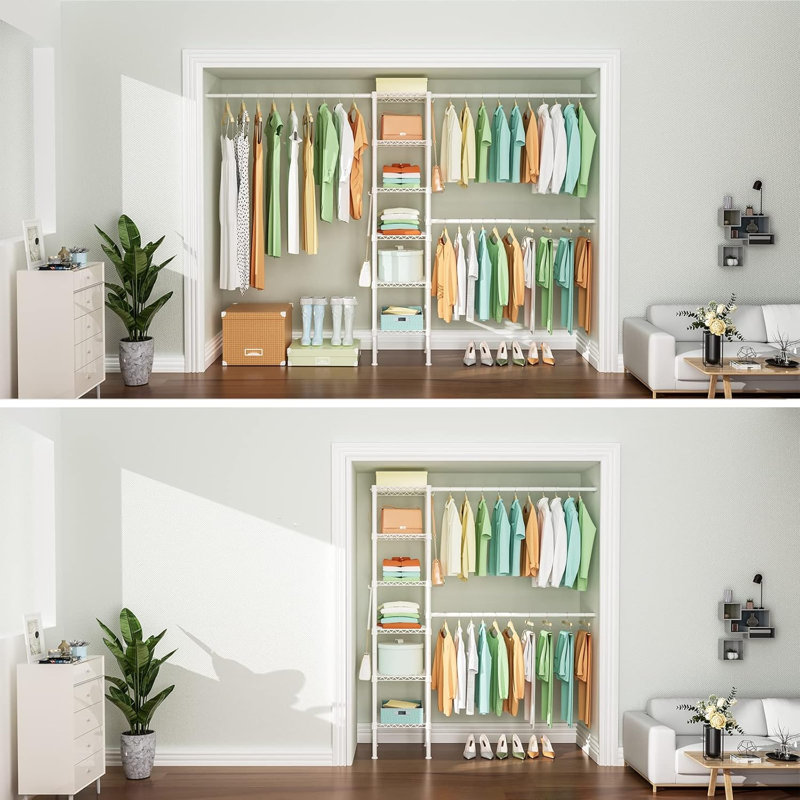 Raey 65.7'' - 105.1'' Walk-In Set, White