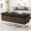 Banc multifonctionnel moderne gris avec pieds en métal doré et design pour le salon de style américain-131300868