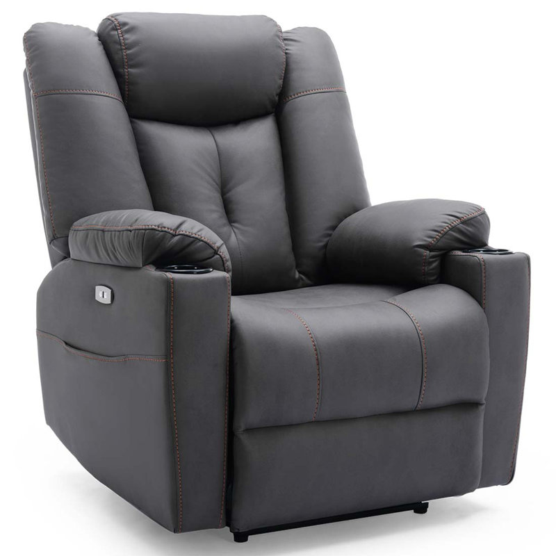 Henreitta Recliner with Ottoman, Charcoal