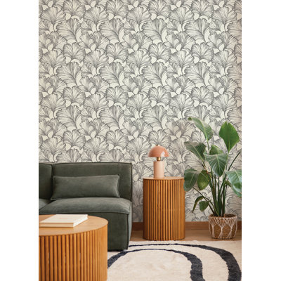 Kyoto Charcoal Ginkgo Leaf Wallpaper