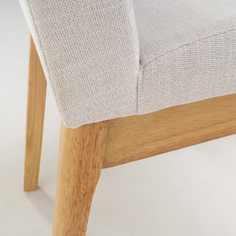 Ensemble de salle à manger pour 4 personnes Dashone, Chêne naturel, Beige clair