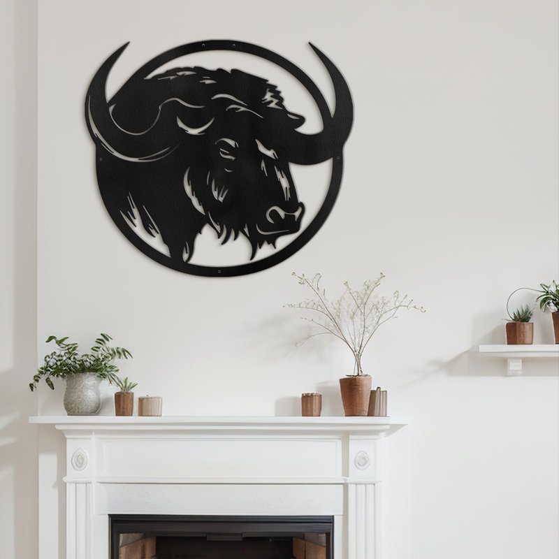 Wall Decor Metal, 36" H x 36" W x 0.05" D, Black