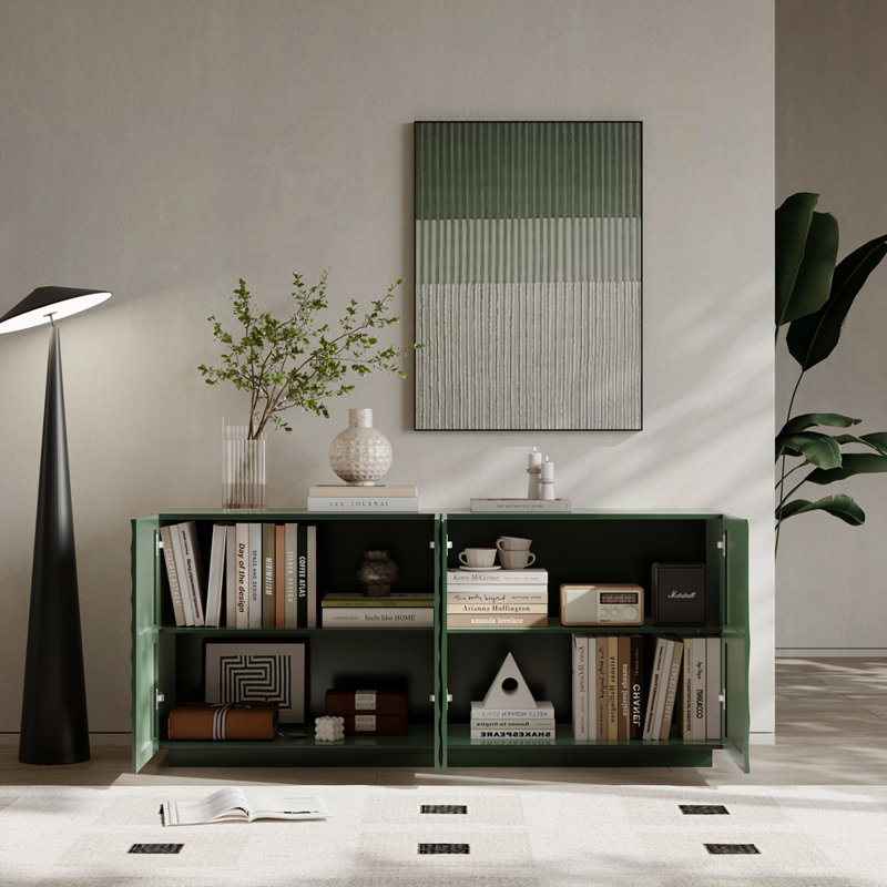 Armoire polyvalente et élégante à 4 portes pour les espaces de vie et de cuisine