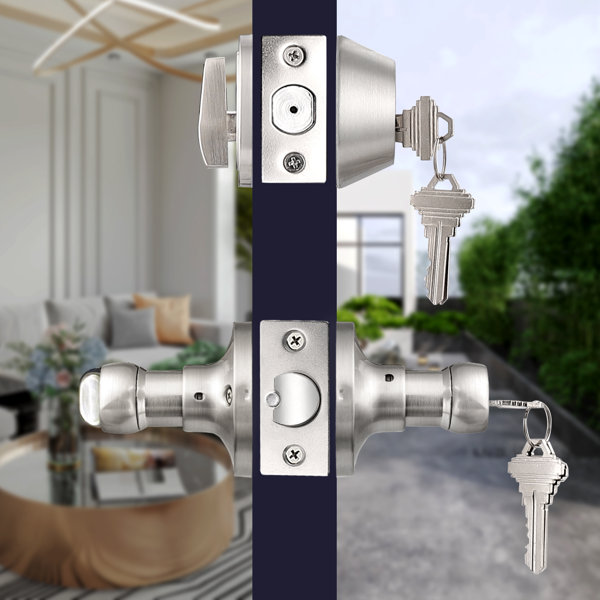 Probrico Complete Handleset with Single Deadbolts | Wayfair