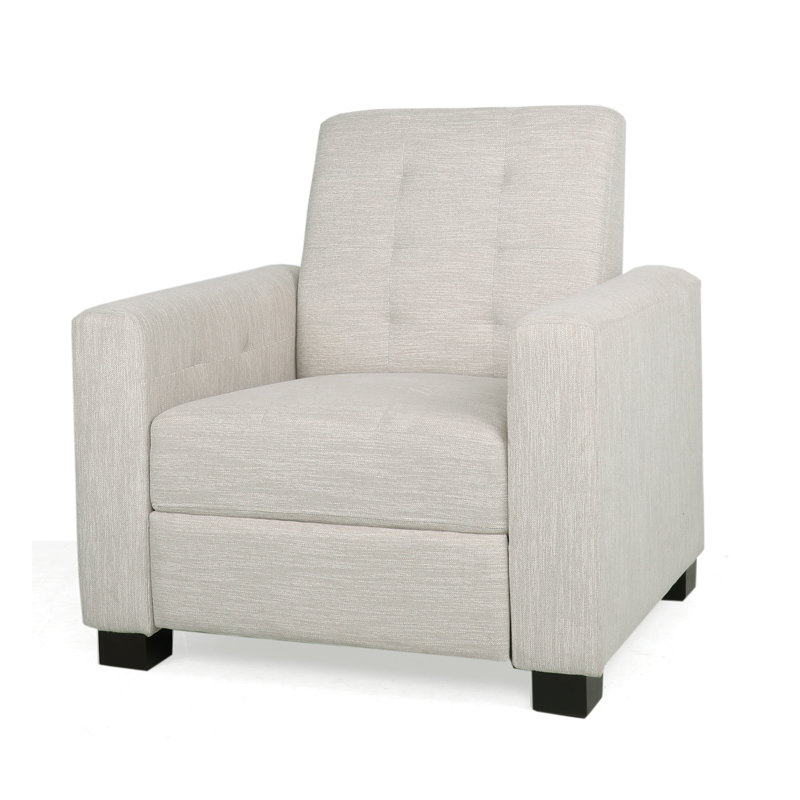 Leisure Faux Leather Recliner, Beige 100% Polyester