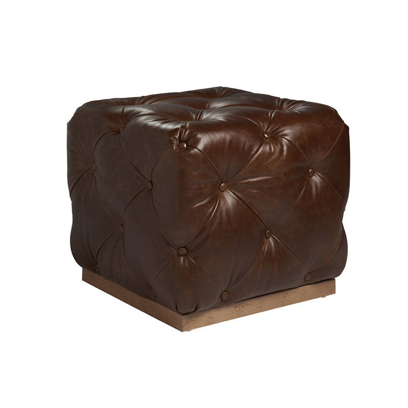 Los Altos Auburn Leather Ottoman
